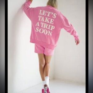 Pink Graphic Sweatshirt for Women